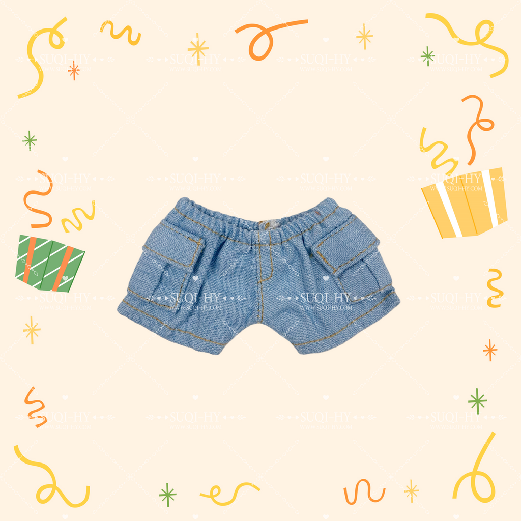 17cm Enamelled Rubber Plush Doll Clothes, Backpack and Glasses - Compatible with v1, v2, v3