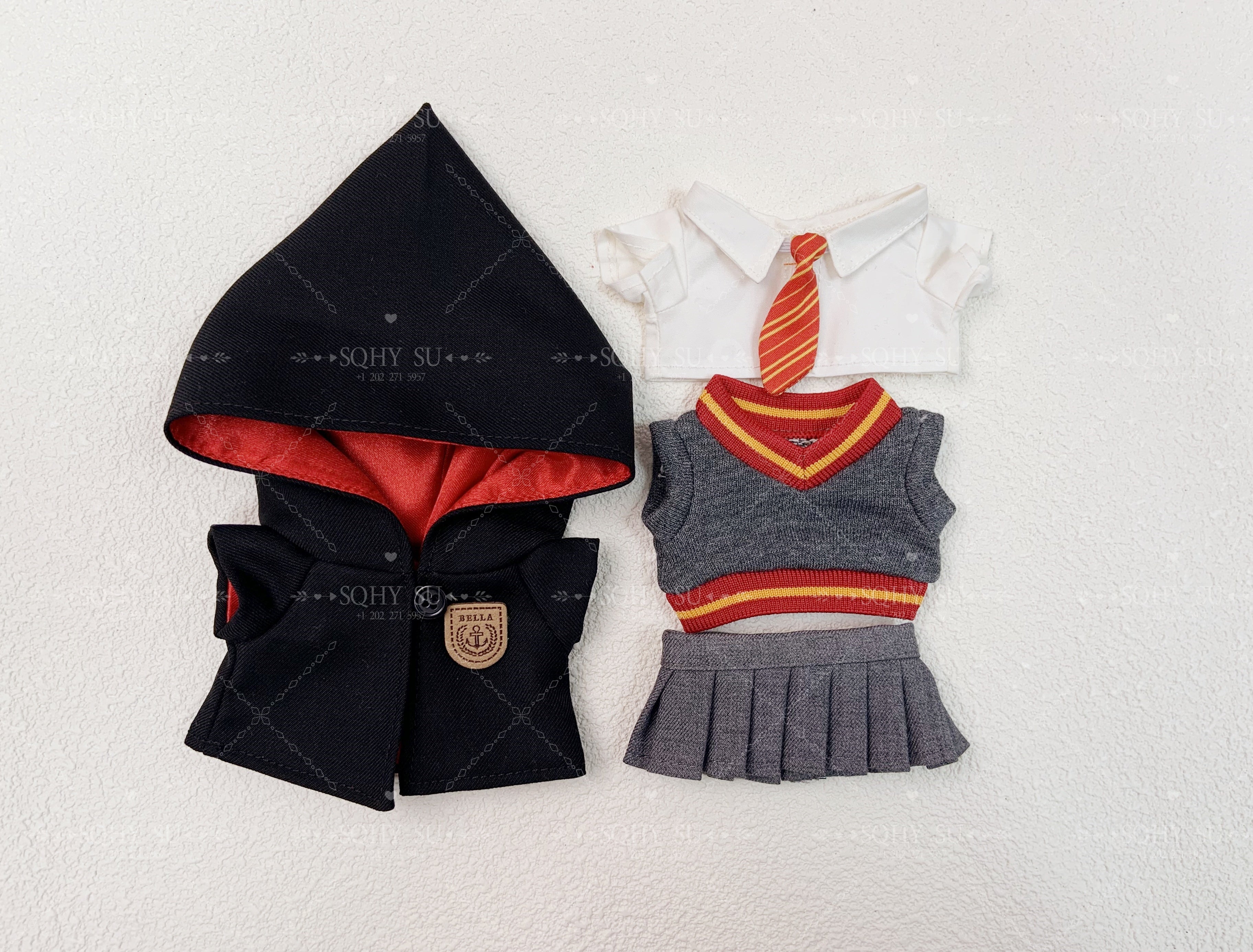 Magic Cloak Gryffindor School Uniform - Slytherin School Uniform - Harry Potter Replica Costume for Dolls