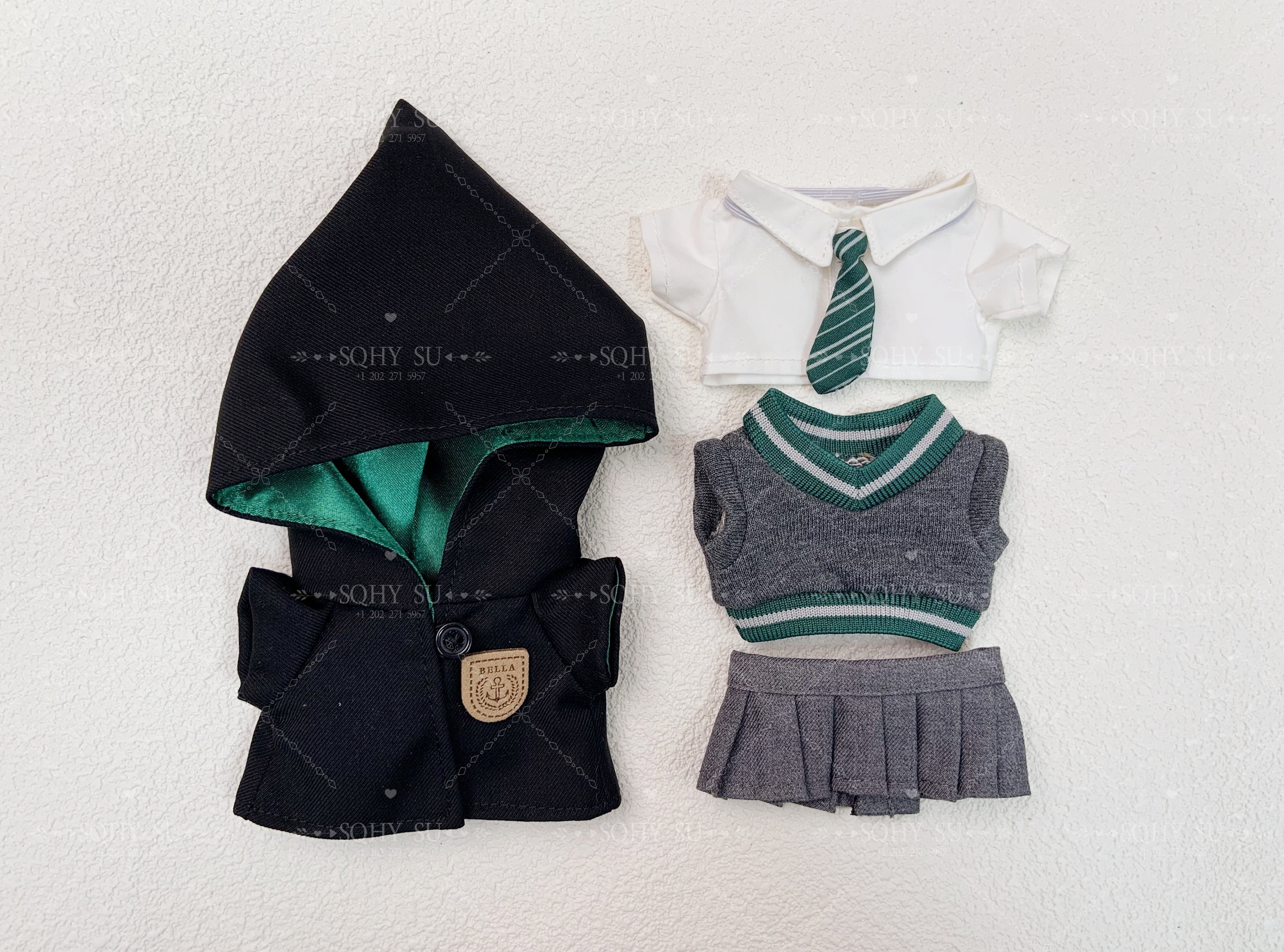 Magic Cloak Gryffindor School Uniform - Slytherin School Uniform - Harry Potter Replica Costume for Dolls