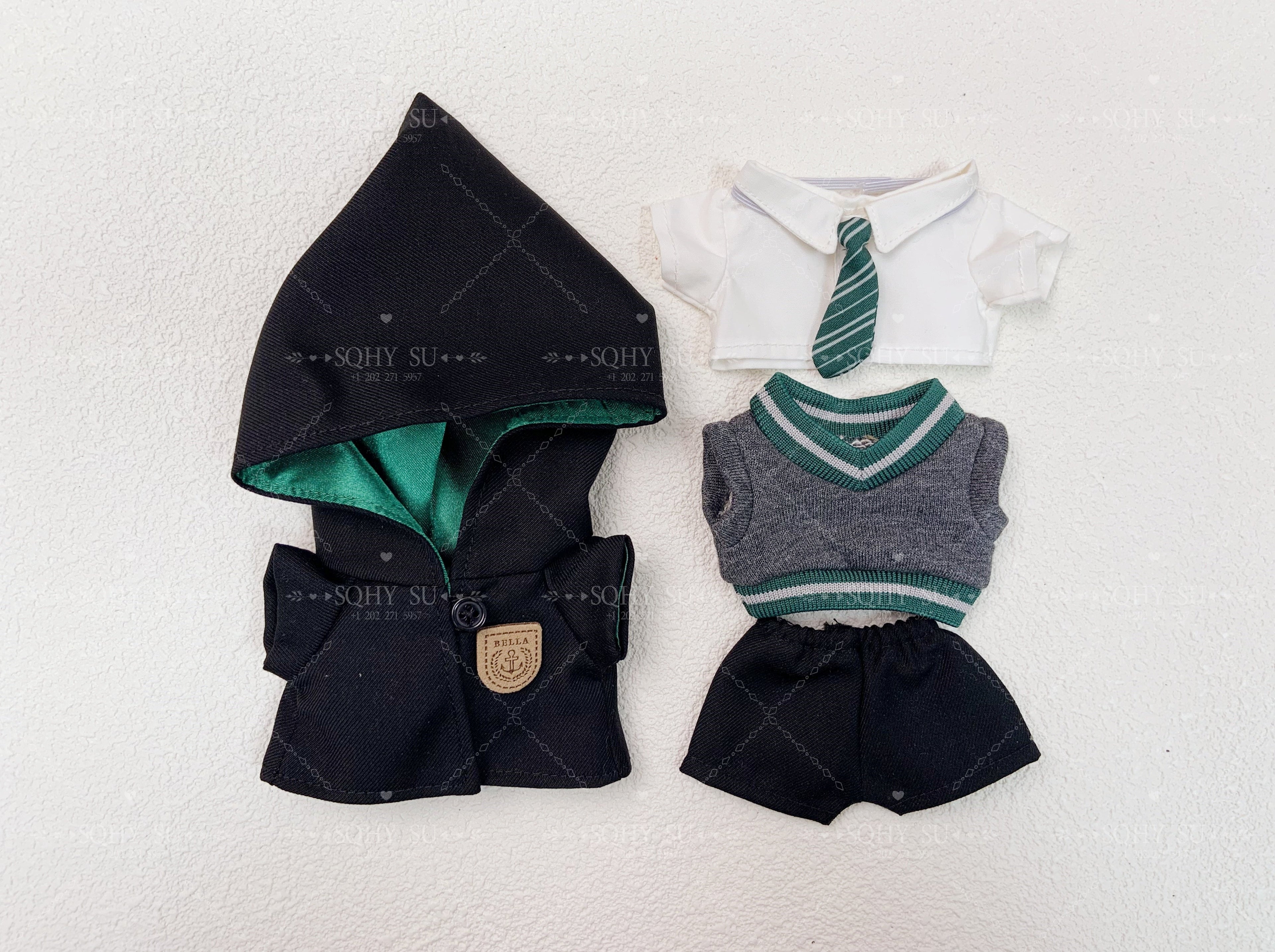 Magic Cloak Gryffindor School Uniform - Slytherin School Uniform - Harry Potter Replica Costume for Dolls