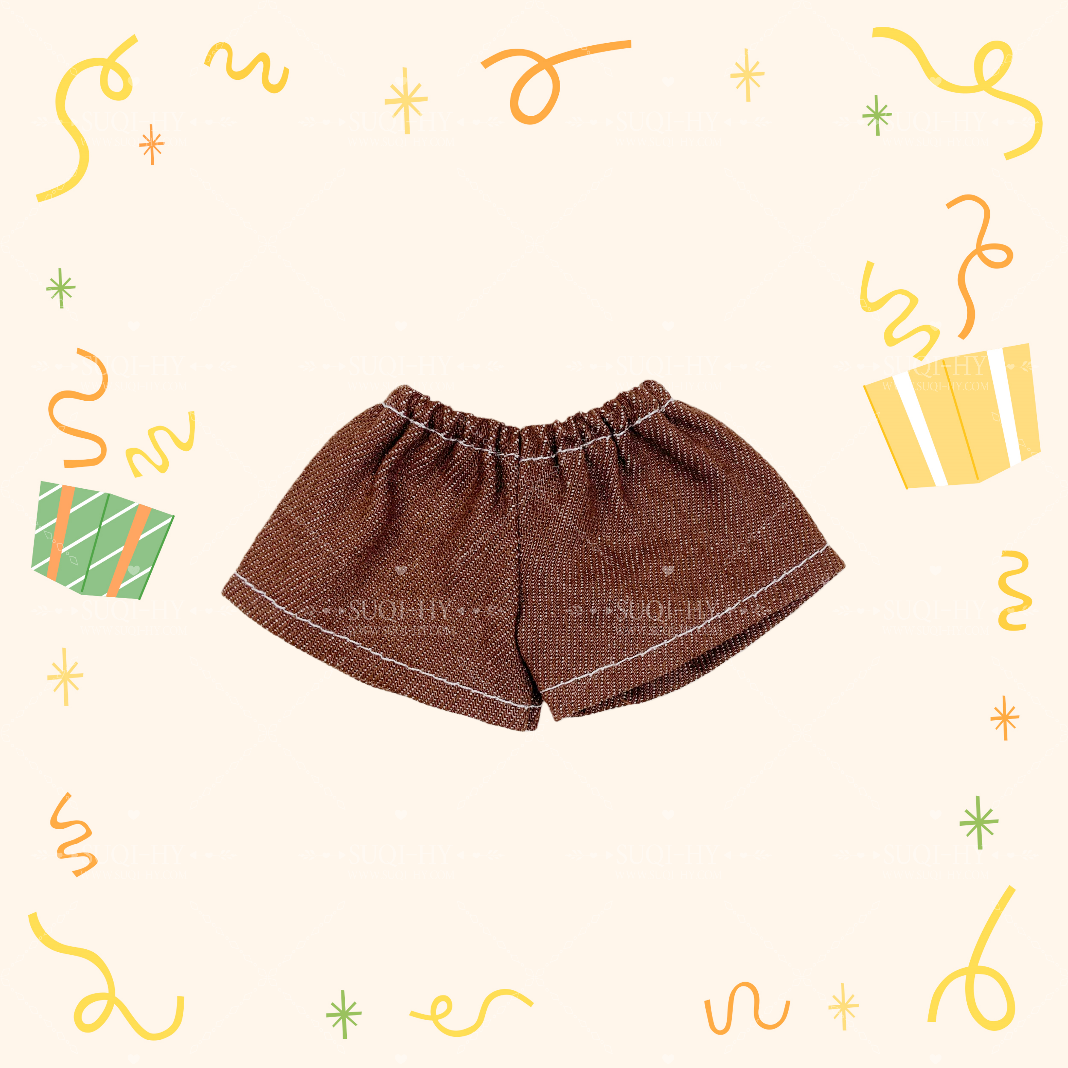 17cm Enamelled Rubber Plush Doll Clothes, Backpack and Glasses - Compatible with v1, v2, v3