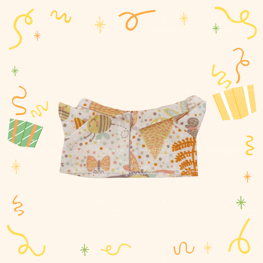 17cm Enamelled Rubber Plush Doll Clothes, Backpack and Glasses - Compatible with v1, v2, v3