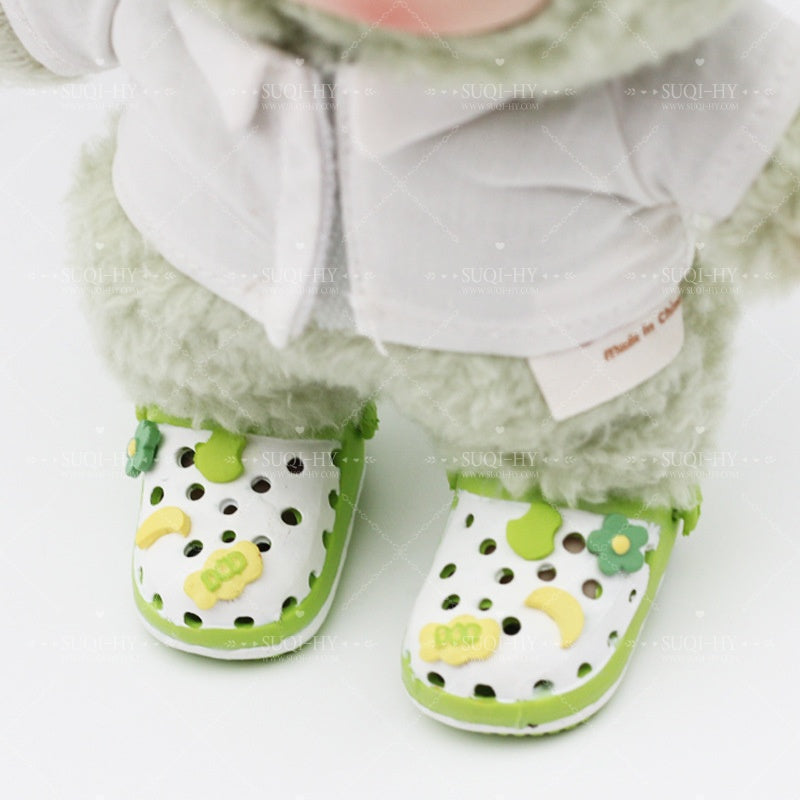 Crocs suitable for 17cm dolls and 6-division BJD like baoao, with charms for DIY decoration