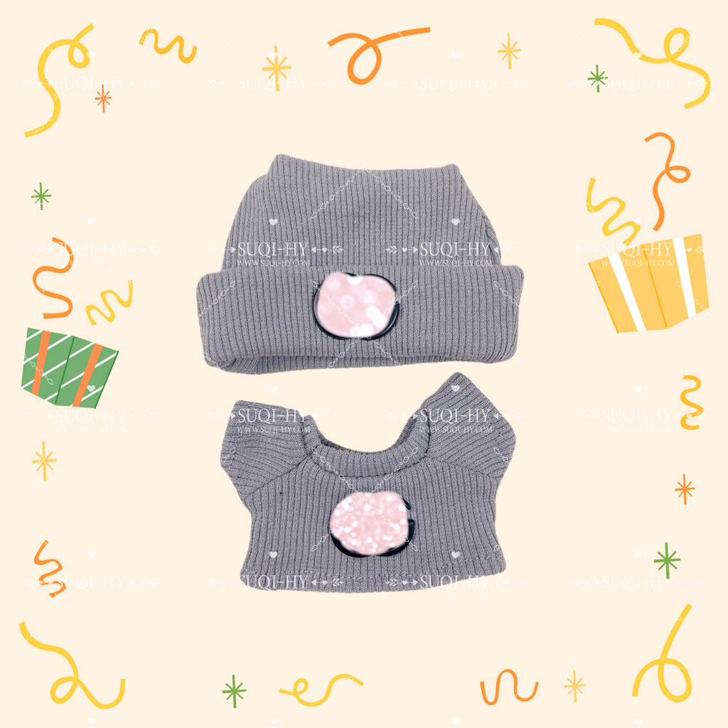 17cm Enamelled Rubber Plush Doll Clothes, Backpack and Glasses - Compatible with v1, v2, v3