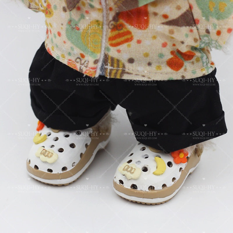 Crocs suitable for 17cm dolls and 6-division BJD like baoao, with charms for DIY decoration