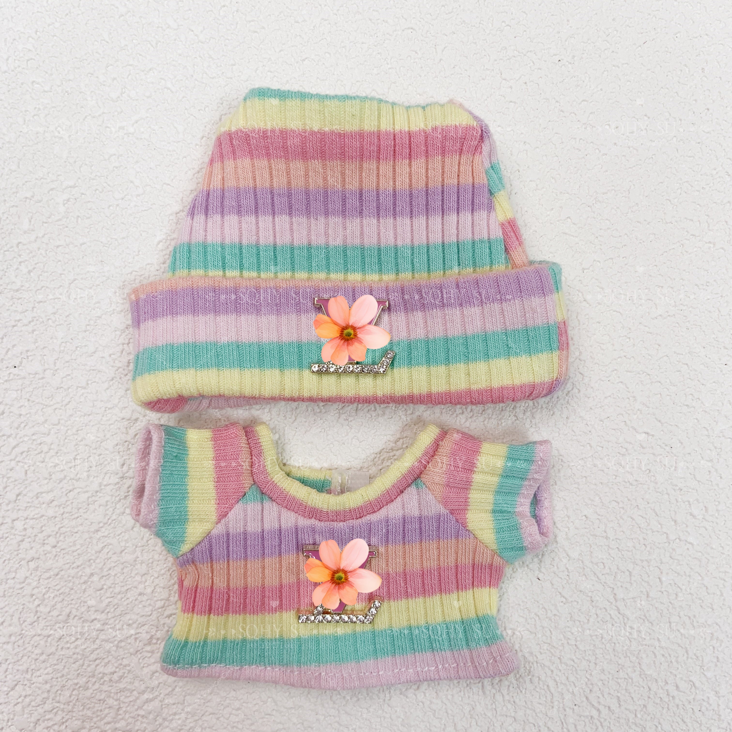 Lulu sweater set: hat + sweater,Multiple colors available, suitable for 17cm LBB dolls.