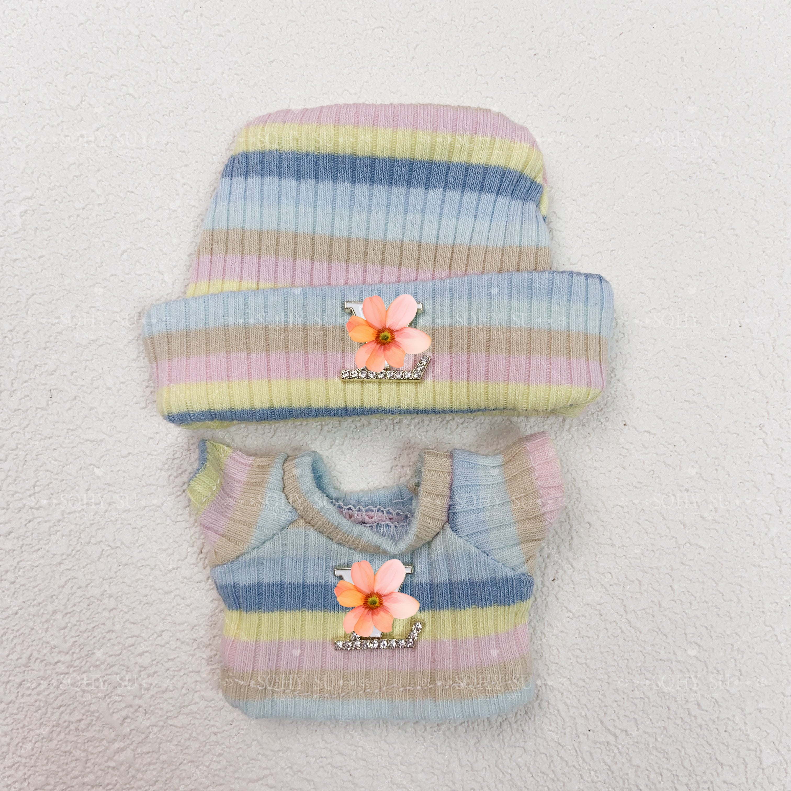 Lulu sweater set: hat + sweater,Multiple colors available, suitable for 17cm LBB dolls.